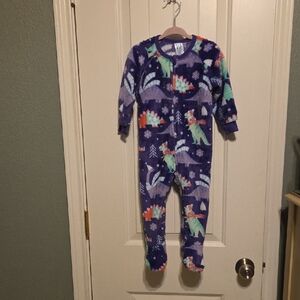 The Children's Place Dinosaur Fleece Footed PJ's